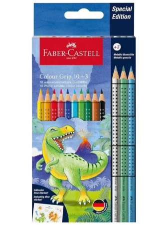Papetărie - Set 10+3 Creioane Colorate Grip 2001 Dino Faber-Castell