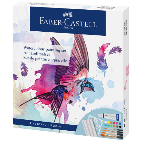 Accesorii pentru pictură - Set 18 Piese Creativ Tempera – 12 Culori Tempera x 5 ml și Accesorii Faber-Castell