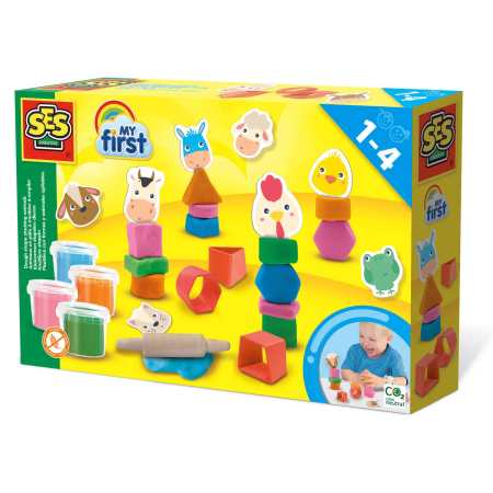 Papetărie - Set plastilină Animale de stivuit – SES Creative My First