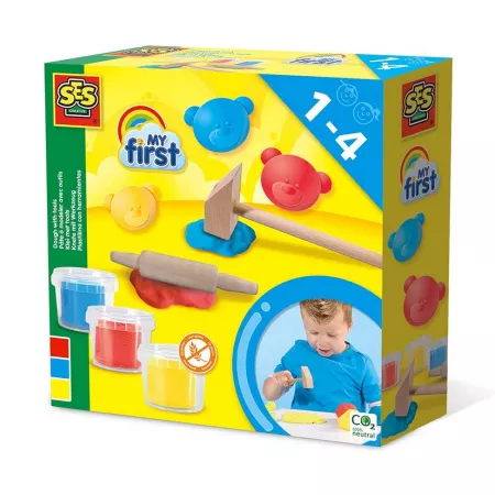 Papetărie - Set plastilină cu instrumente SES Creative My First, 3 × 90 g