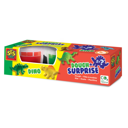 Plastilină - Set plastilină SES Creative Dough cu surpriză – Dinozaur