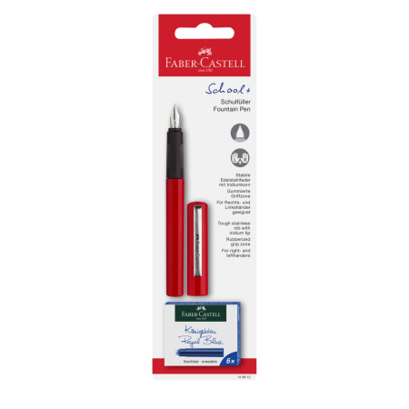 Stilouri - Set Stilou cu 6 Rezerve de Cerneală Royal Blue Faber-Castell