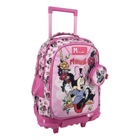 Ghiozdane Clasele I-IV - Troller Școlar Must Minnie Flowers, 34 × 20 × 44 cm, 3 Compartimente