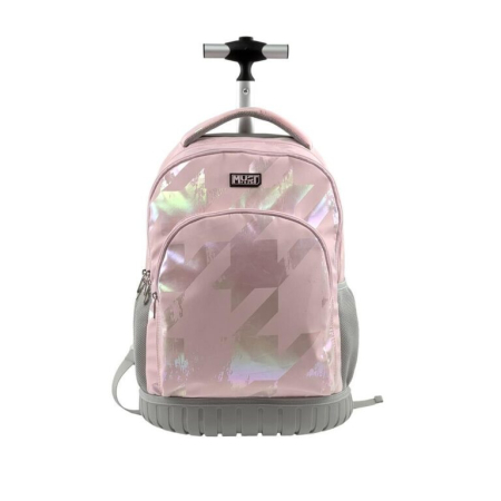 Ghiozdane Clasele I-IV - Troller Școlar Must Team Hologram Pink, 31 × 22 × 45 cm, 3 Compartimente