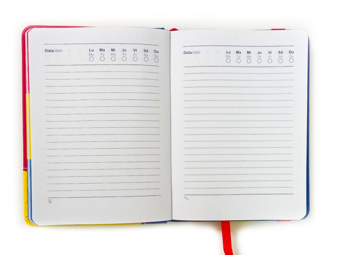 Agenda A6 nedatata tricolor cu elastic, 192 pagini [2]