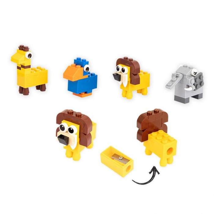 Ascutitoare din mini cuburi constructii, Animale jungla [3]