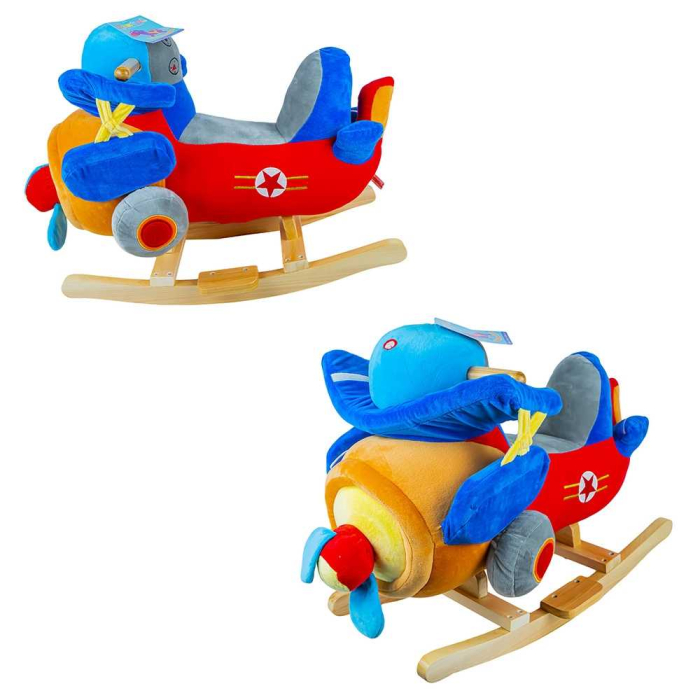 Balansoar Pentru Bebelusi, Avion, Lemn + Plus, 60x34x45cm [2]
