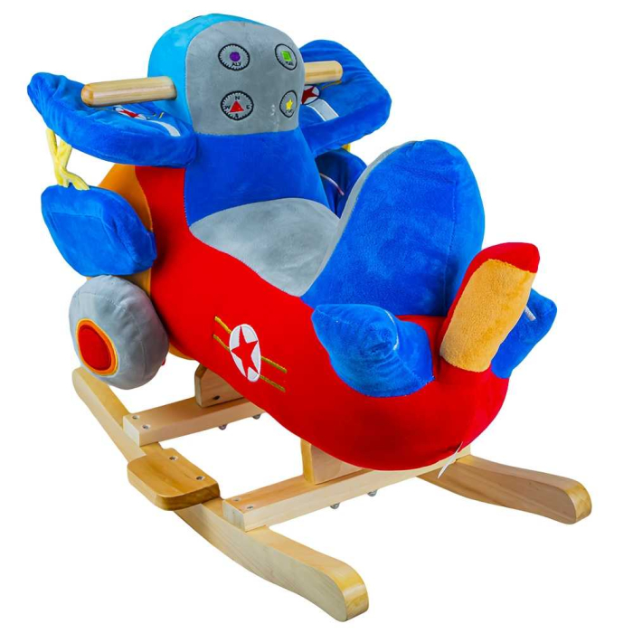Balansoar Pentru Bebelusi, Avion, Lemn + Plus, 60x34x45cm [3]