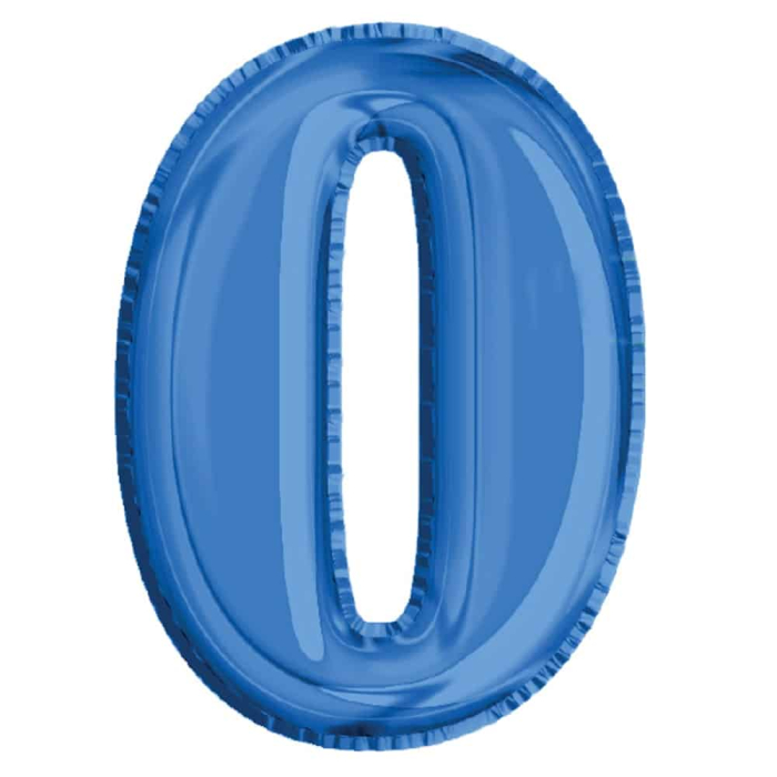 Balon, folie aluminiu, albastru, cifra 0, 40 cm [2]