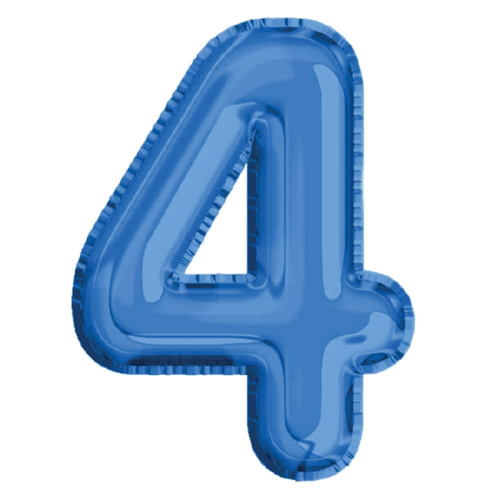Balon, Folie Aluminiu, Albastru, Cifra 4, 81 Cm [2]
