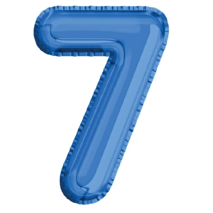 Balon, folie aluminiu, albastru, cifra 7, 40 cm [2]