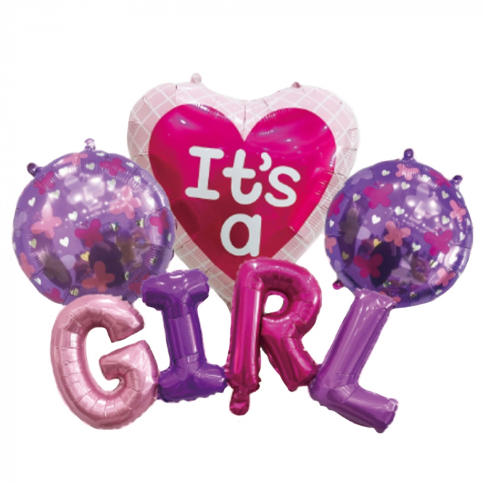 Set Baloane folie aluminiu "It's a girl" [2]