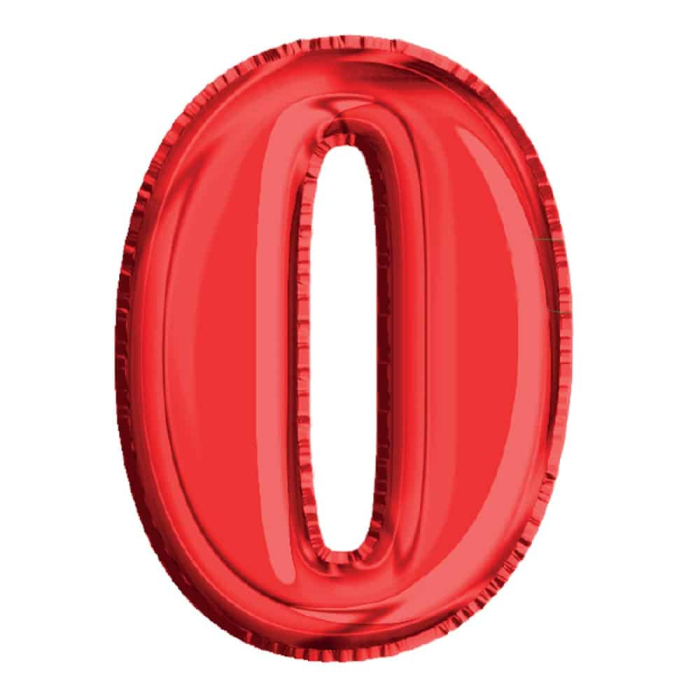 Balon, Folie Aluminiu, Rosu, Cifra 0, 81 Cm [2]