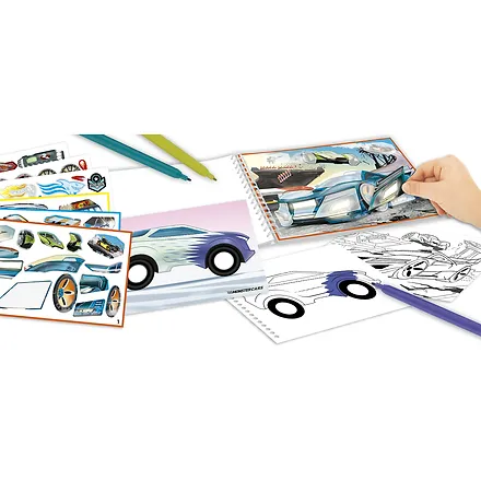 Carte de colorat cu stickere Monster Cars [4]