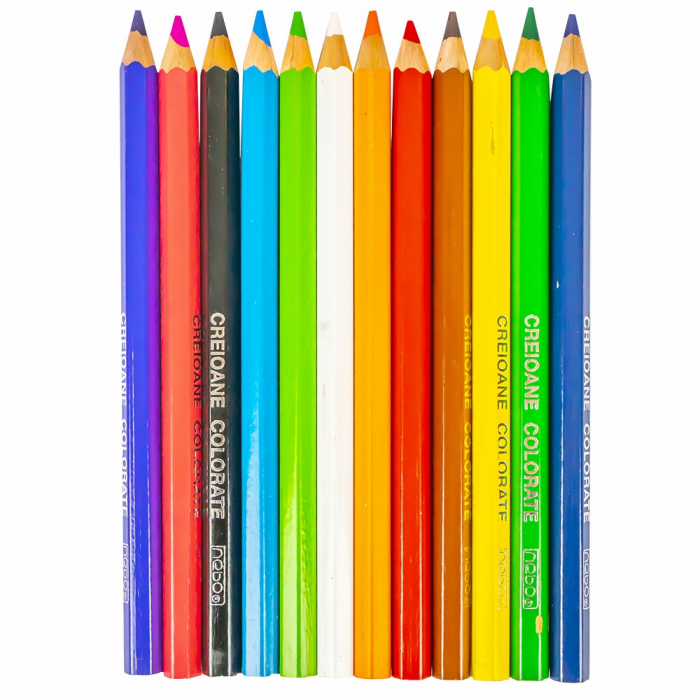 Creioane color Hexagonale Jumbo Set 12 - Nebo [2]