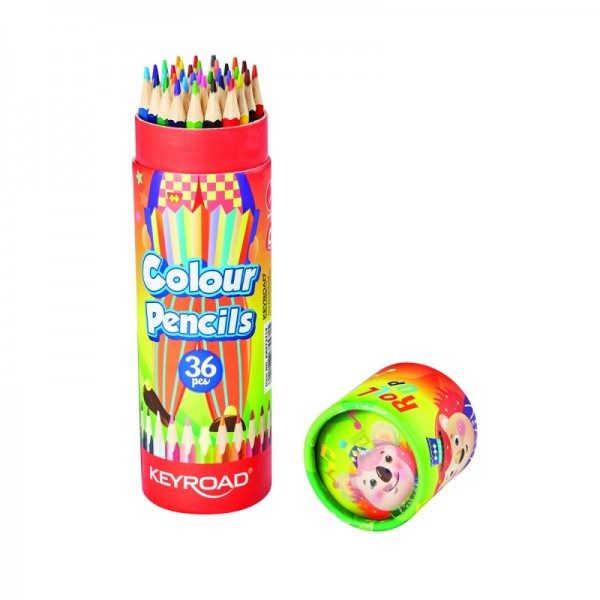 Creioane colorate Keyroad KR972719, triunghiulare, 36 culori, cutie carton [1]