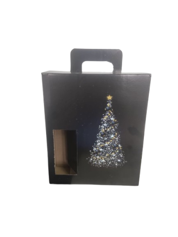 Cutie cadou carton 3 sticle cu fereastră și mâner 265x85x320 mm [1]