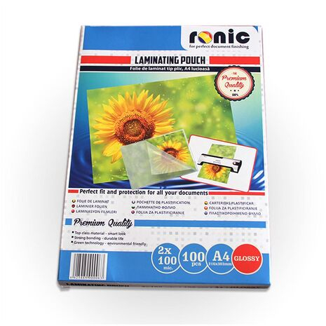 Folie de laminat lucioasa 60-200 microni tip plic A4 RONIC [2]