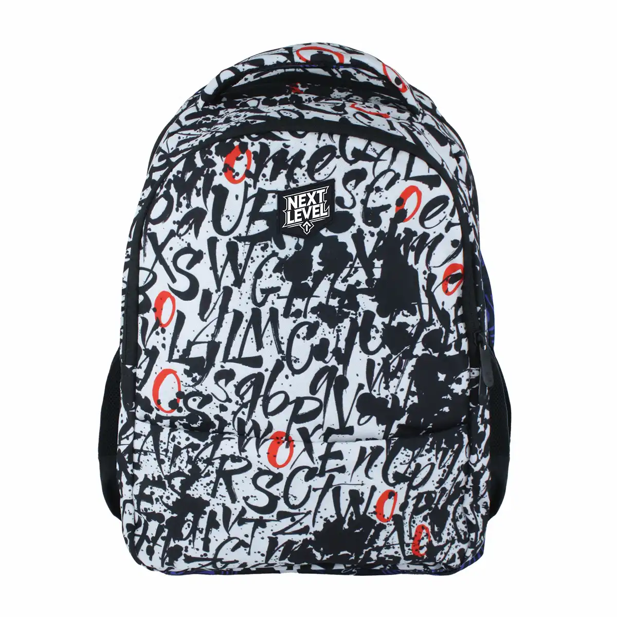 Ghiozdan Next Level 2 compartimente 48x33x20cm design alb negru [1]