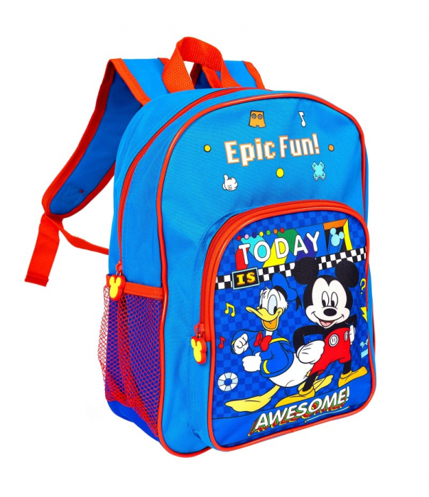 Ghiozdan pentru gradinita, Mickey Mouse, 2 compartimente, 32 cm [1]