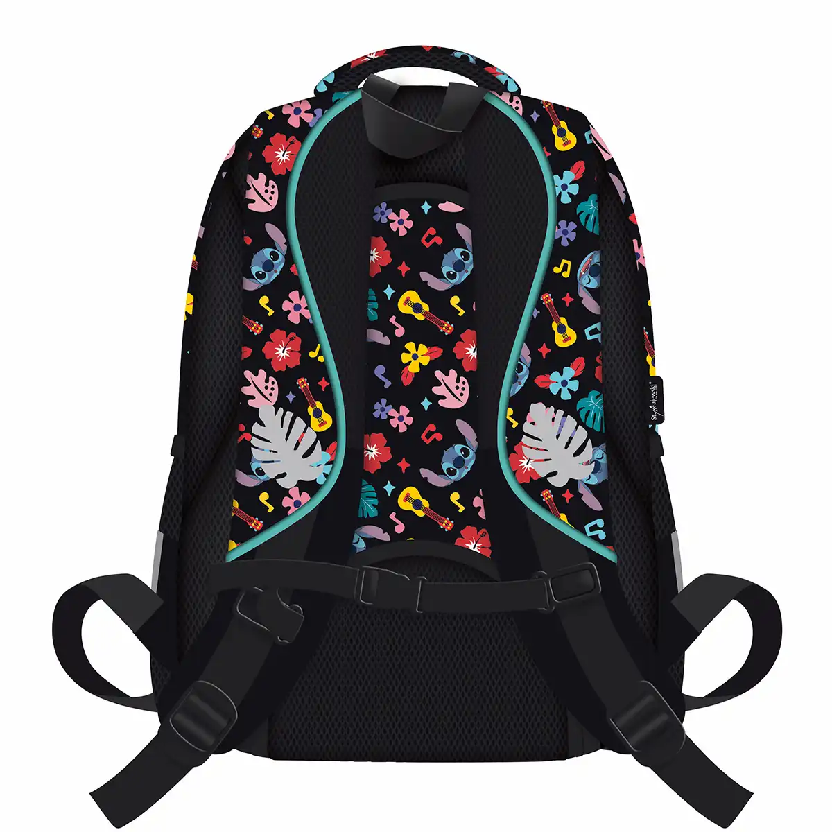 Ghiozdan scolar Majewski,Stitch Black Aloha, 4 compartimente, 40x28x18 cm [2]
