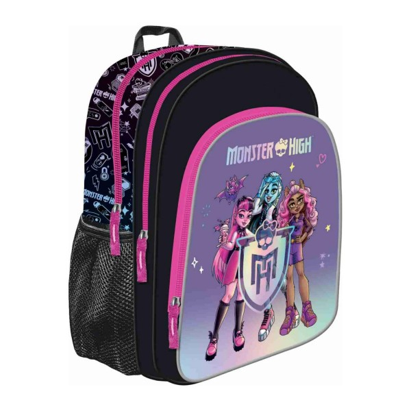Ghiozdan St.Majewski Monster High, 38cm, 3 compartimente, negru cu mov [1]