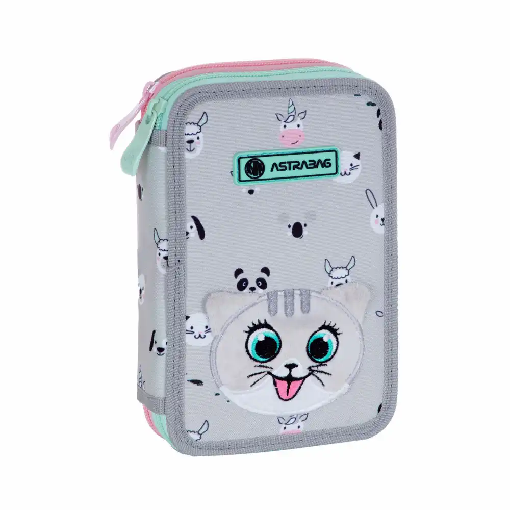Penar scolar Astra, 2 compartimente, neechipat, Cute Kitty [2]
