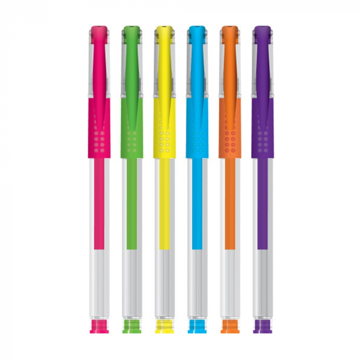Pix cu gel, neon, 6 buc/cutie [2]
