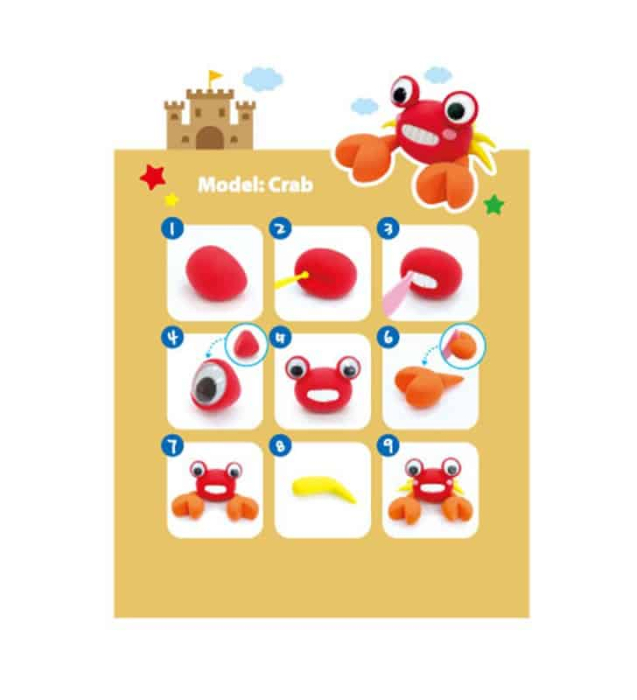 Plastilina iClay MiniClay Amos, model Crab, 30 g, 4 culori/cutie [2]