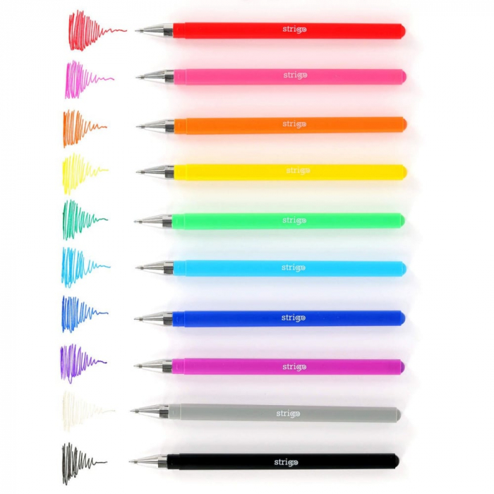 Set 10 buc Pix cu gel Strigo Clasic - 0.8mm [2]