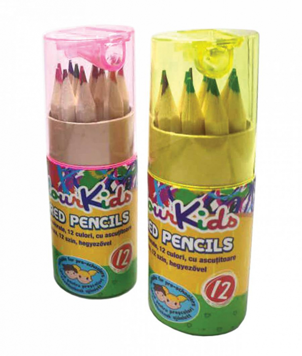 Set 12 Creioane Color mici Jumbo Prescolari cu ascutitoare [2]