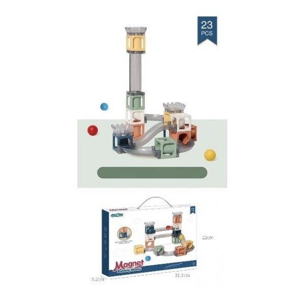Set Piese Magnetice De Constructie, Cu Tobogane Si Bile [3]