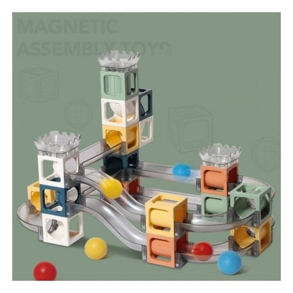 Set Piese Magnetice De Constructie, Cu Tobogane Si Bile [2]