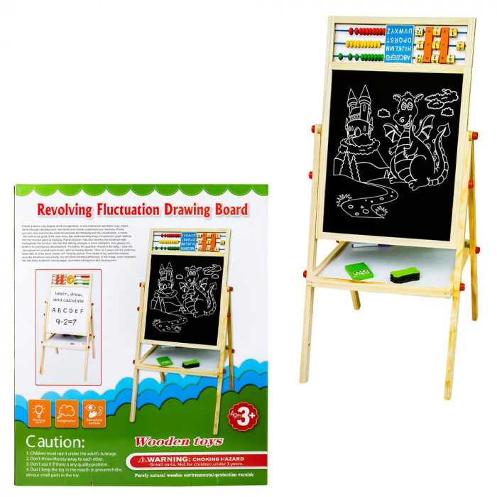 Tablita magnetica din lemn, 2 fete + accesorii [2]