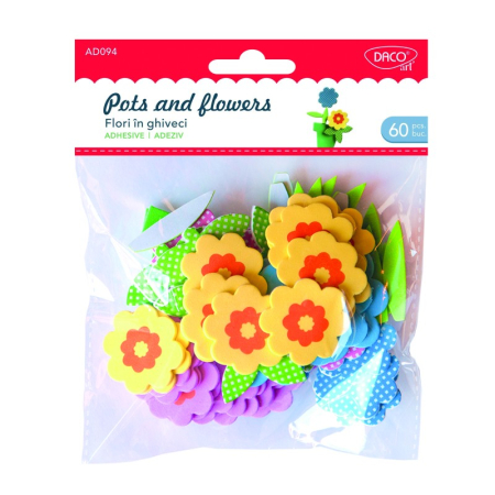 Reduceri - Accesorii craft - AD094 flori in ghiveci spuma autoadeziva DACO
