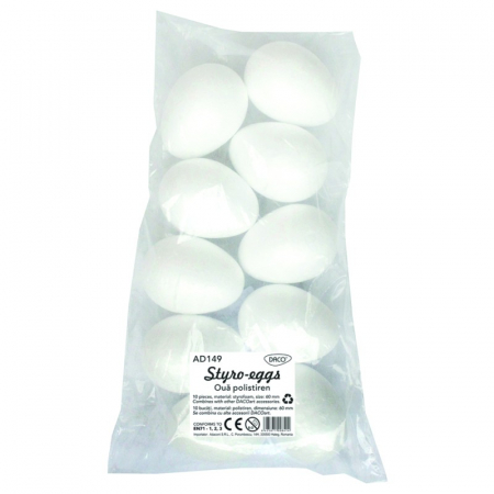 Reduceri - Accesorii craft - AD149 oua polistiren 6cm set 10 buc