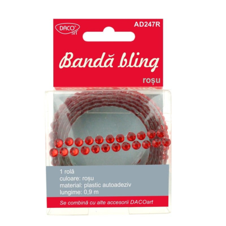 Reduceri - Accesorii craft - AD247R Banda bling rosu