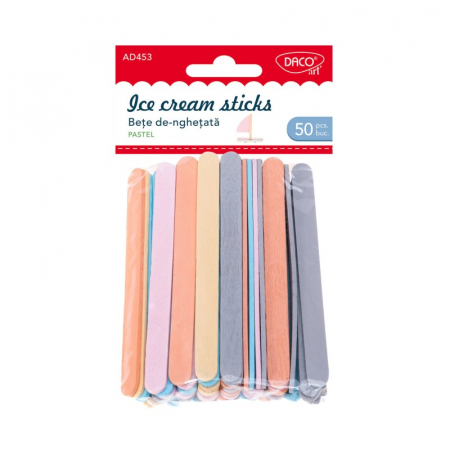 Reduceri - Accesorii craft - AD453 Bețe de-nghețată pastel Daco