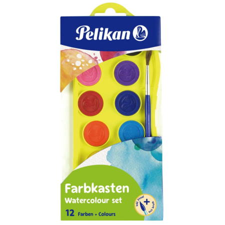 Reduceri - Acuarele Junior 12 Culori + Pensula Pelikan