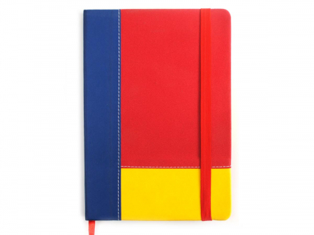 Birotica și Papetărie - Agenda A5 nedatata tricolora cu elastic 192 pagini