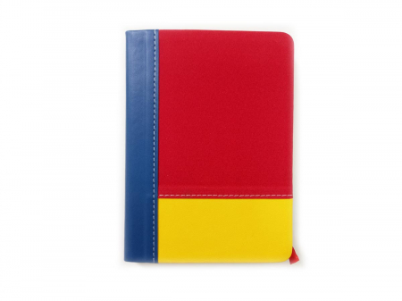 Birotica și Papetărie - Agenda A6 nedatata tricolor cu elastic, 192 pagini