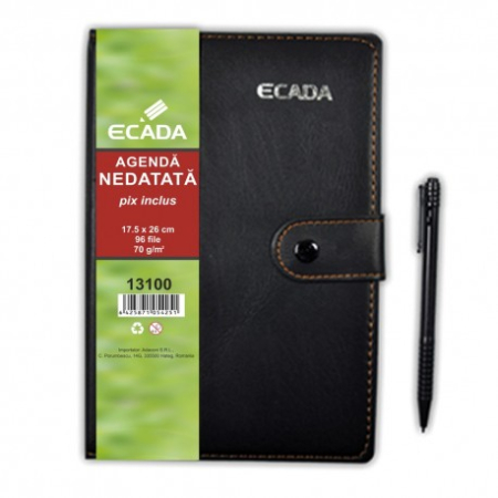 Agende și calendare - Agenda cu pix 17.5x25cm Ecada