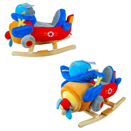 Balansoar Pentru Bebelusi, Avion, Lemn + Plus, 60x34x45cm [1]
