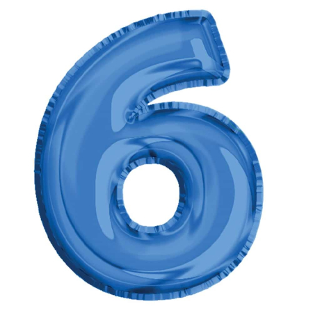 Balon, Folie Aluminiu, Albastru, Cifra 6, 81 Cm [1]