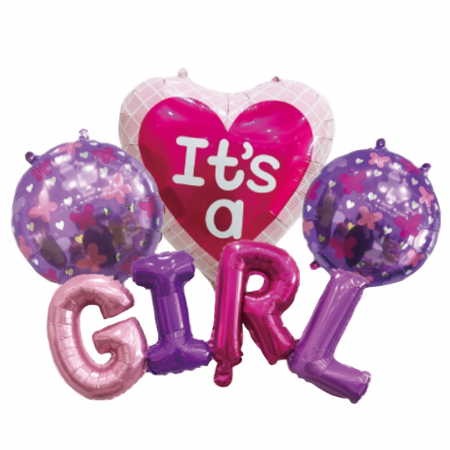 Set Baloane folie aluminiu "It's a girl" [1]
