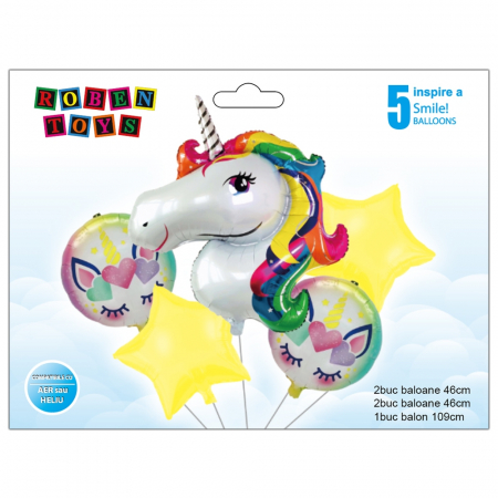 Articole party - Set Baloane folie aluminiu, Unicorn