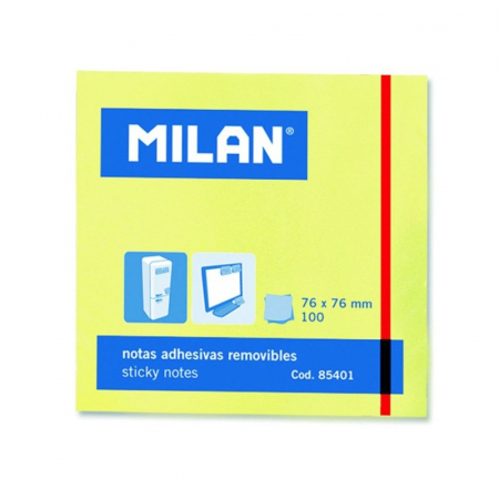 Notes, Post-it si cuburi de hârtie - Bloc notes adeziv 76x76 galben pal