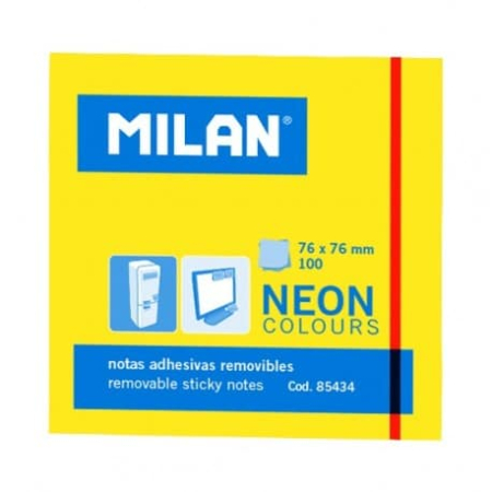 Notes, Post-it si cuburi de hârtie - Bloc notes adeziv 76x76 neon galben