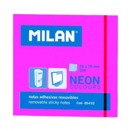 Notes, Post-it si cuburi de hârtie - Bloc notes adeziv 76x76 neon roz
