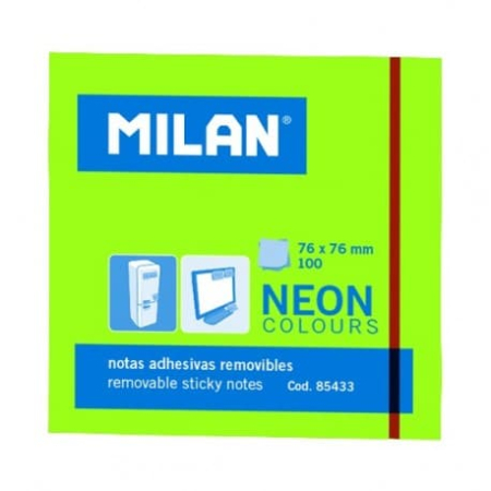 Notes, Post-it si cuburi de hârtie - Bloc notes adeziv 76x76 neon verde